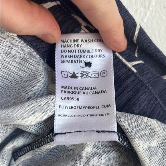 Power To My People Navy & Ivory Abstract Floral Banded v neck Midi Shirt Dress - Picture 6 of 8